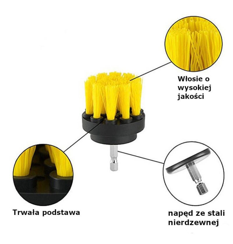 ZESTAW 4 SZCZOTEK SPRZĄTAJĄCYCH NA WIERTARKĘ