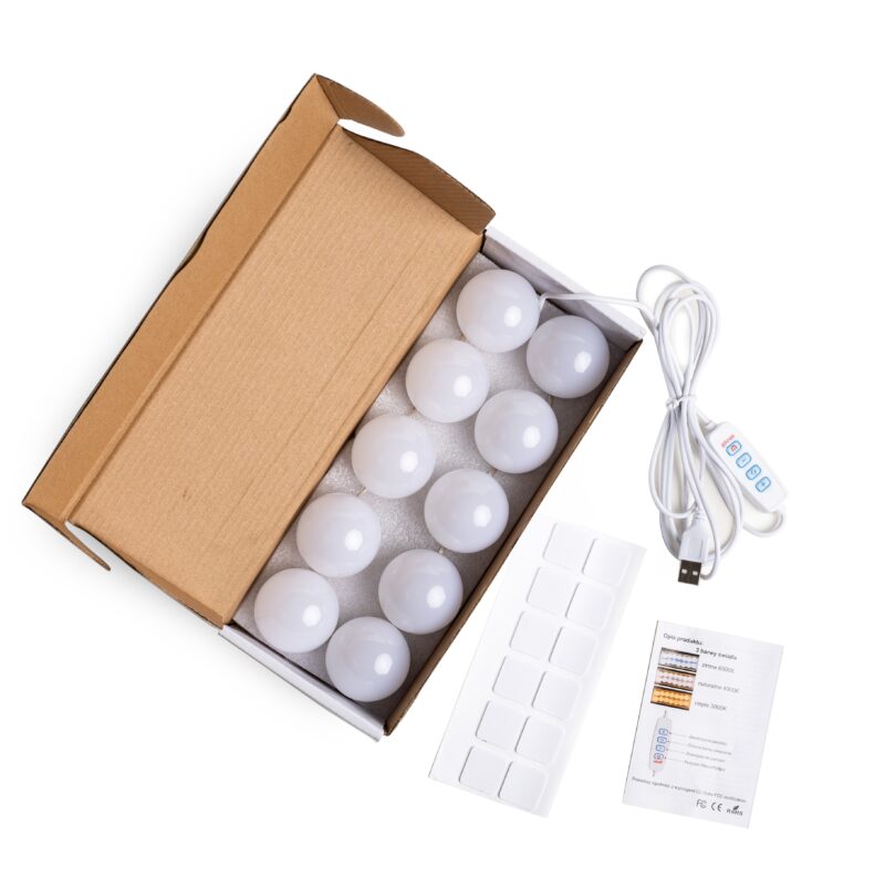 lampki led na lustro