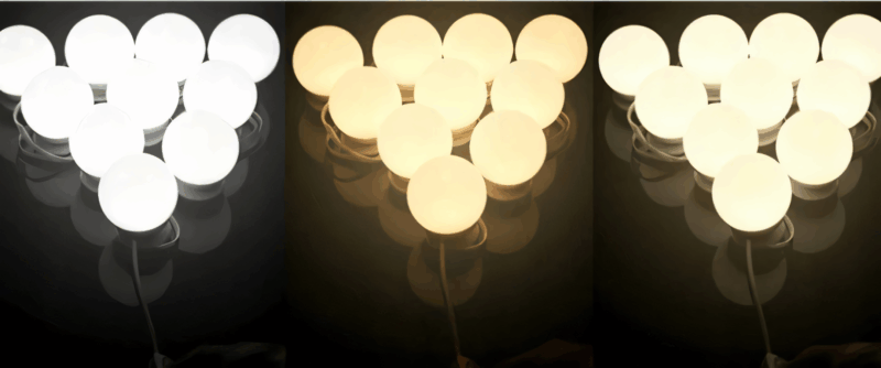 lampki led na lustro
