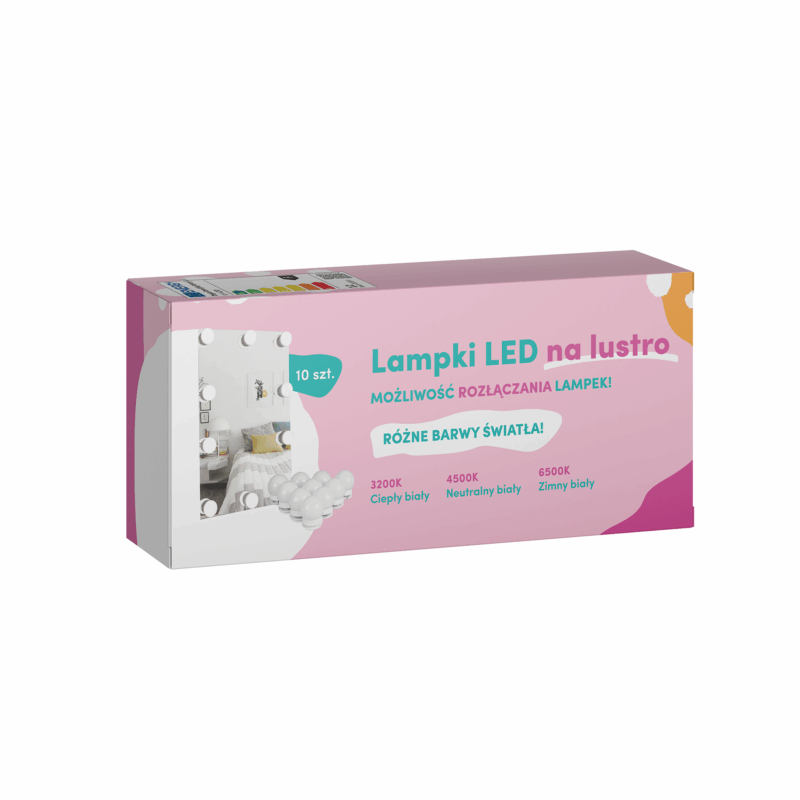 lampki led na lustro