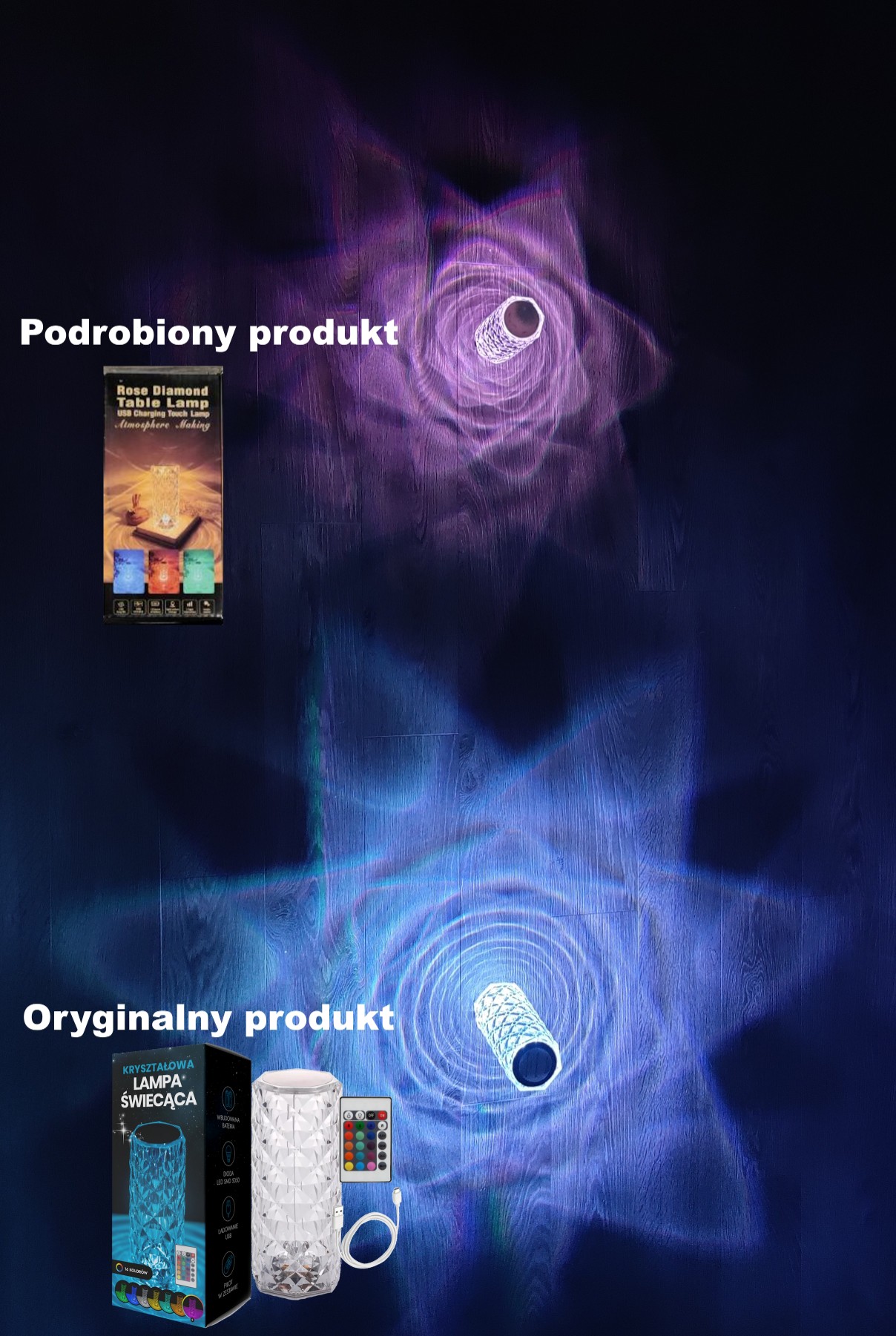 Kryształowa lampa świecąca LED RGB