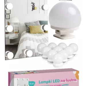 Lampki LED na lustro do makijażu toaletkę regulacja barwy pilot USB 10 szt