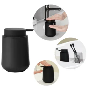Dozownik do mydła ceramiczny z pompką elegancki czarny 400ML
