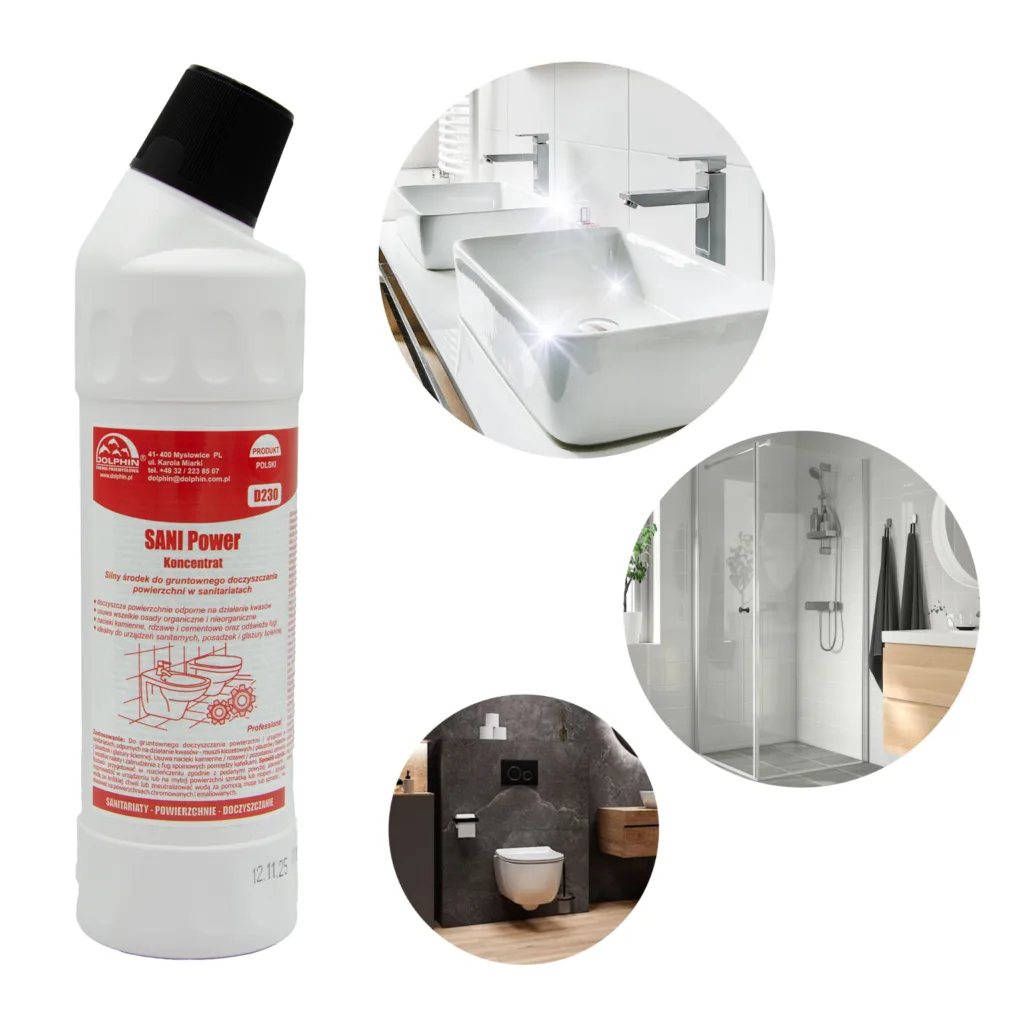 Płyn do wc płytek i posadzek odkamieniacz dolphin sani power 750ML