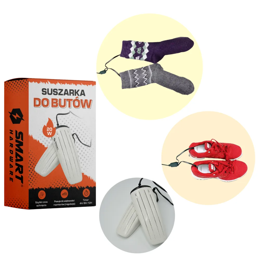 Elektryczna suszarka do butów smart hardware mocna 20W rozsuwana mocna