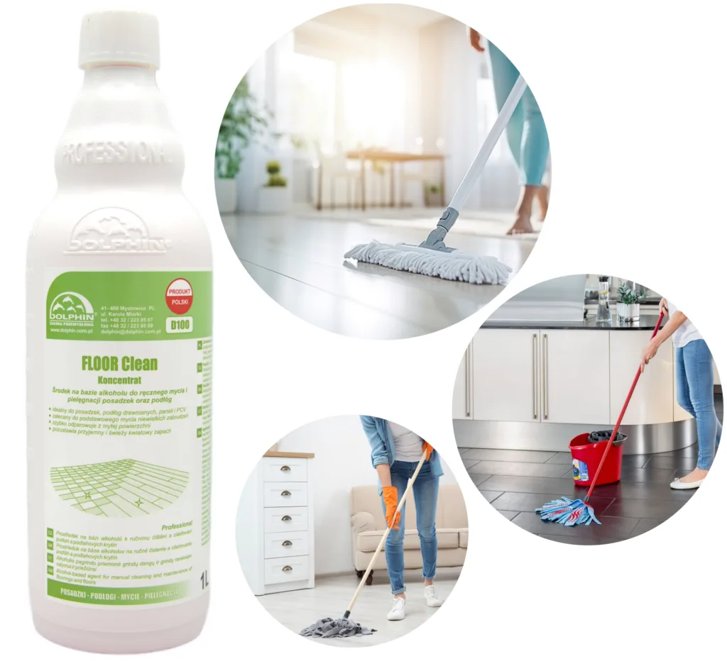 Płyn do mycia podłóg drewnianych pcv ceramicznych dolphin floor clean 1L