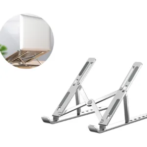 Podstawka pod laptopa składana aluminiowa regulowana stolik srebrna