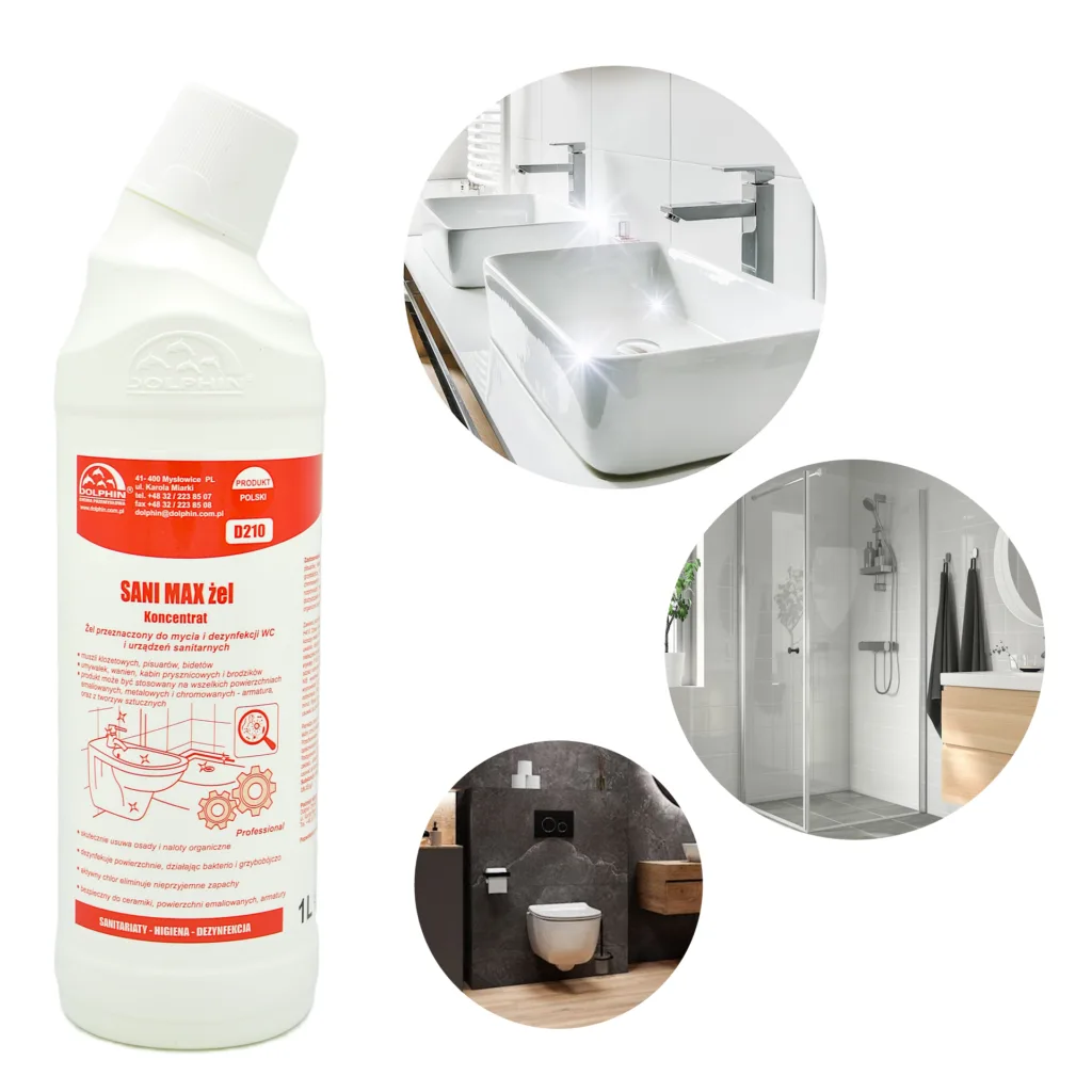 Żel do dezynfekcji wc i łazienek bakteriobójczy dolphin sani max 1L