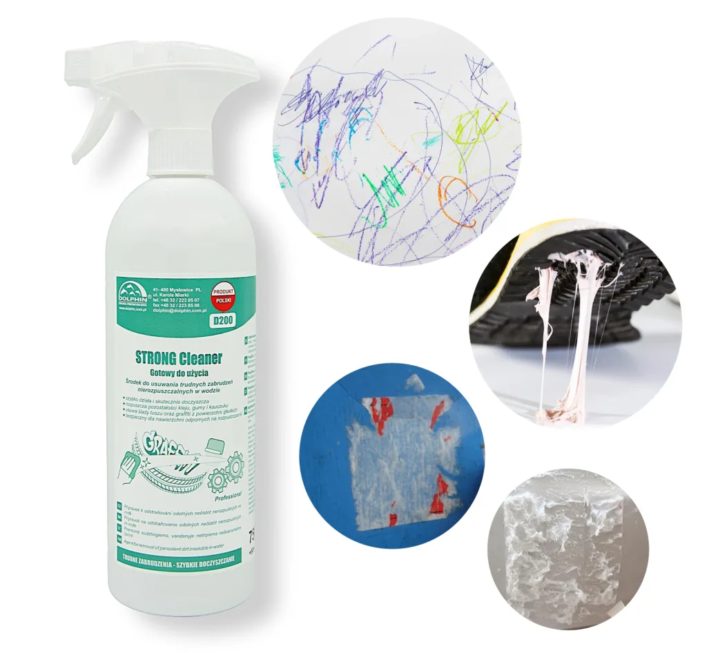 Zmywacz do kleju graffiti naklejek sadzy dolphin strong cleaner 750ML