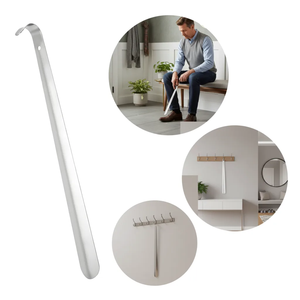 Łyżka do butów długa metalowa stal nierdzewna mocna 42CM