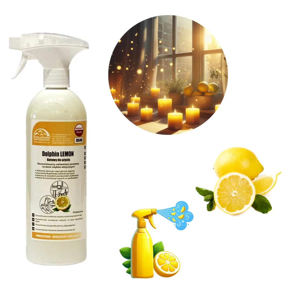 Odświeżacz powietrza cytrynowy dolphin air lemon dom auto 750ML